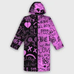 Дождевик унисекс 3D LIL Peep logobombing black Pink