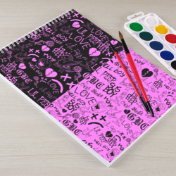 Альбом для рисования LIL Peep logobombing black Pink - фото 2