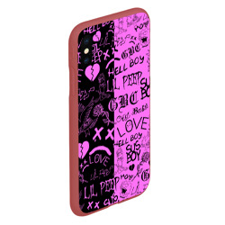 Чехол для iPhone XS Max матовый LIL Peep logobombing black Pink - фото 2