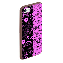 Чехол для iPhone 5/5S матовый LIL Peep logobombing black Pink - фото 2