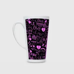 Кружка Латте LIL Peep logobombing black Pink