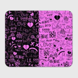 Прямоугольный коврик для мышки LIL Peep logobombing black Pink