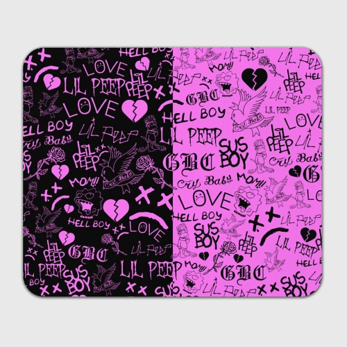 Прямоугольный коврик для мышки LIL Peep logobombing black Pink