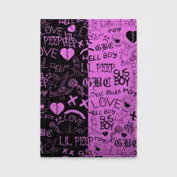 Обложка для автодокументов LIL Peep logobombing black Pink