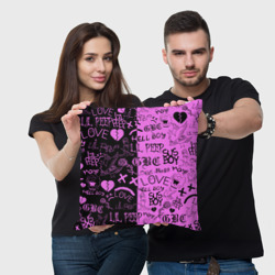 Подушка 3D LIL Peep logobombing black Pink - фото 2