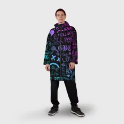 Дождевик унисекс 3D LIL Peep neon Лил Пип неон - фото 2