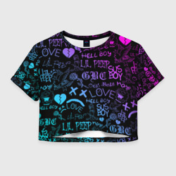 Женская футболка Crop-top 3D LIL Peep neon Лил Пип неон