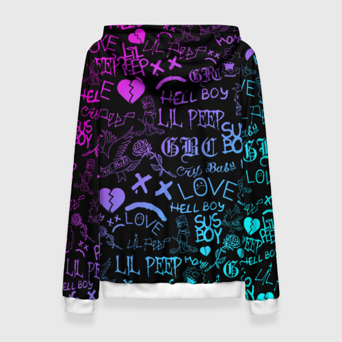 Женская толстовка 3D LIL Peep neon Лил Пип неон, цвет 3D печать - фото 2