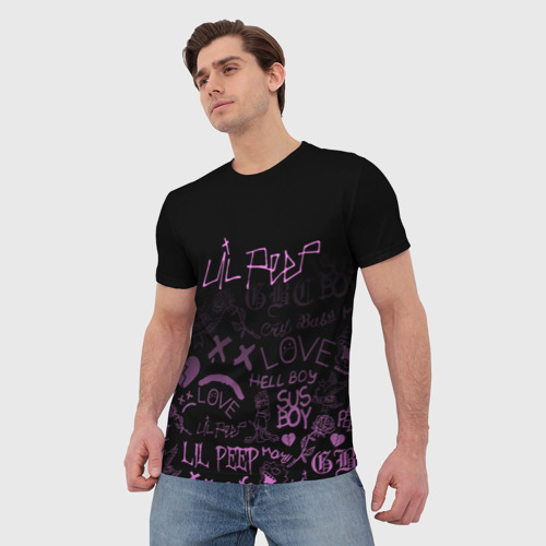 Мужская футболка 3D с принтом LIL PEEP, фото на моделе #1