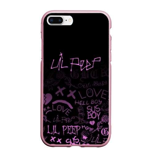 Чехол для iPhone 7Plus/8 Plus матовый LIL Peep, цвет розовый