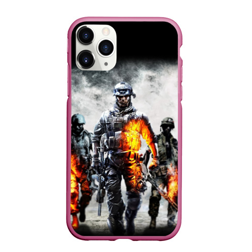 Чехол для iPhone 11 Pro матовый Battlefield Батлфилд, цвет малиновый