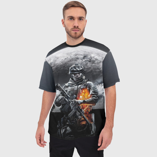 Мужская футболка oversize 3D Battlefield, цвет 3D печать - фото 3