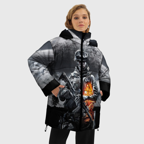 Женская зимняя куртка Oversize Battlefield, цвет черный - фото 3