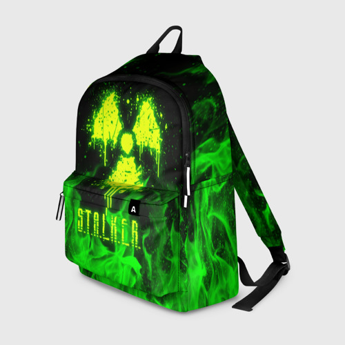 Рюкзак с принтом Зеленый огонь Stalker 2, вид спереди №1