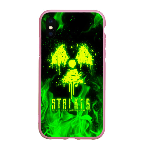 Чехол для iPhone XS Max матовый Зеленый огонь Stalker 2, цвет розовый