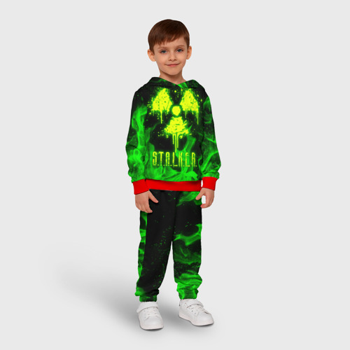 Детский костюм с толстовкой 3D Зеленый огонь Stalker 2, цвет красный - фото 3