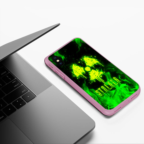 Чехол для iPhone XS Max матовый Зеленый огонь Stalker 2, цвет розовый - фото 5