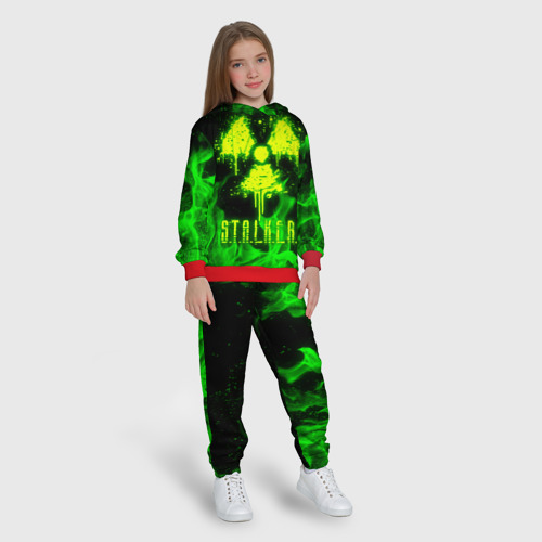 Детский костюм с толстовкой 3D Зеленый огонь Stalker 2, цвет красный - фото 5