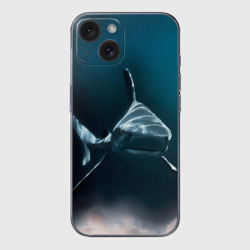 Чехол для iPhone 15 силиконовый с защитой камеры Акула