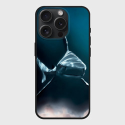 Чехол силиконовый для Apple iPhone 15 Pro Мax матовый Акула