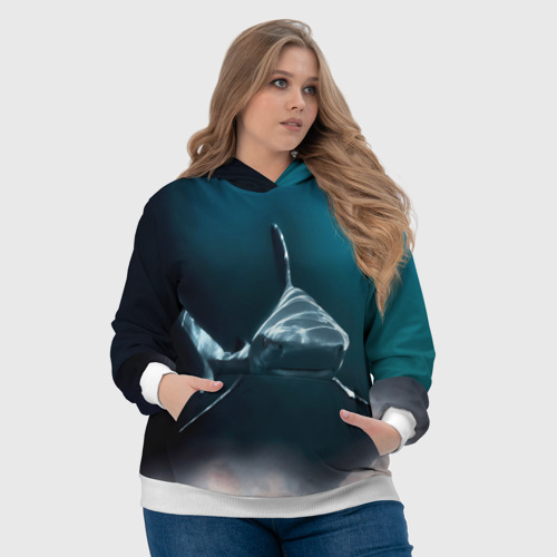 Женская толстовка 3D Акула, цвет 3D печать - фото 6