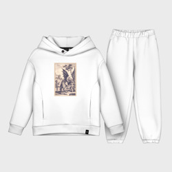 Детский костюм хлопок Oversize Рыцарь, пинающий Дракона
