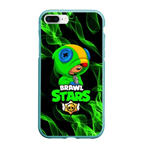 Чехол для iPhone 7Plus/8 Plus матовый Brawl Stars: Leon, цвет мятный