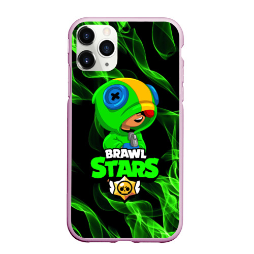 Чехол для iPhone 11 Pro матовый Brawl Stars: Leon, цвет розовый