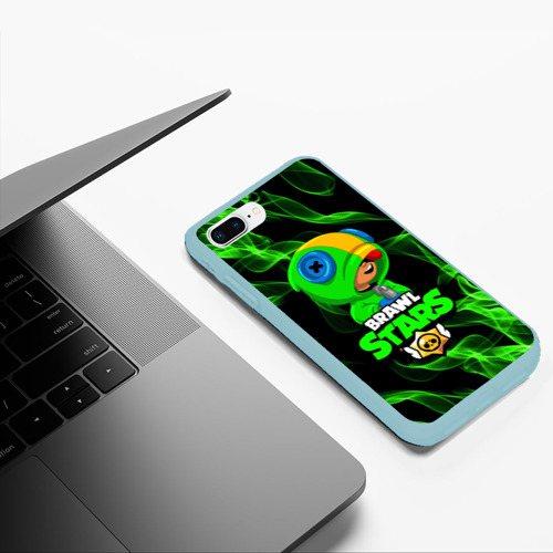 Чехол для iPhone 7Plus/8 Plus матовый Brawl Stars: Leon, цвет мятный - фото 5