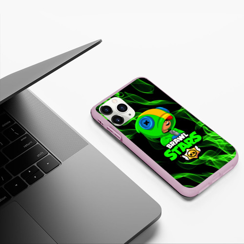 Чехол для iPhone 11 Pro матовый Brawl Stars: Leon, цвет розовый - фото 5