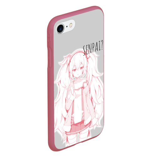 Чехол для iPhone 7/8 матовый Kawaii loli anime, цвет малиновый - фото 3