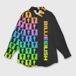 Мужская рубашка oversize 3D Billie Eilish half pattern