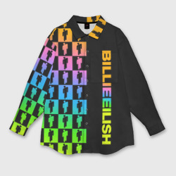Женская рубашка oversize 3D Billie Eilish half pattern