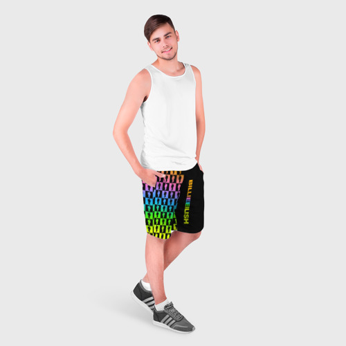 Мужские шорты 3D Billie Eilish half pattern, цвет 3D печать - фото 3