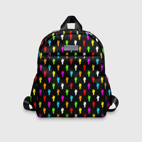 Детский рюкзак 3D с принтом Billie Eilish pattern, вид спереди #2