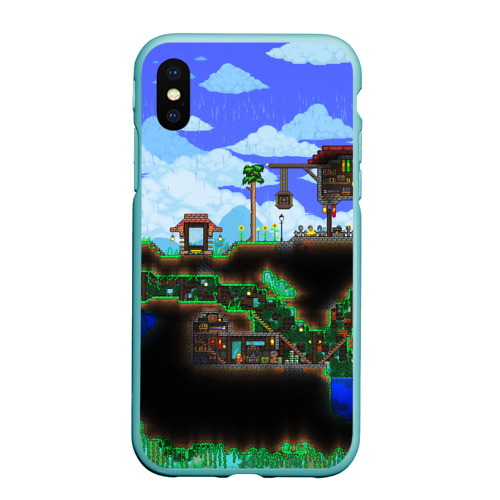 Чехол для iPhone XS Max матовый Terraria exclusive, цвет мятный