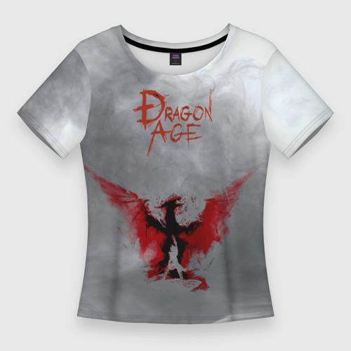 Женская футболка приталенная с принтом Dragon Age, вид спереди №1