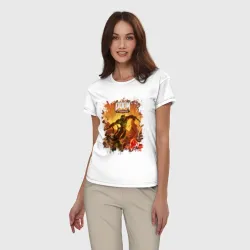 Женская пижама с белой футболкой хлопок Doom Дум - фото 2