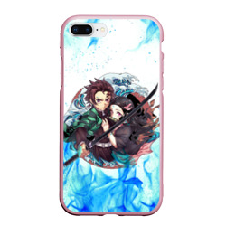 Чехол для iPhone 7Plus/8 Plus матовый Клинок рассекающий демонов demon Slayer Kimetsu no Yaiba