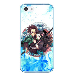 Чехол для iPhone 5/5S матовый Клинок рассекающий демонов demon Slayer Kimetsu no Yaiba