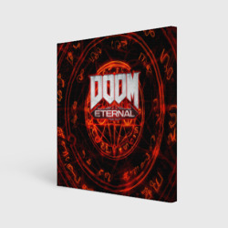 Холст квадратный Doom и пентаграмма