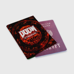 Обложка для паспорта матовая кожа Doom и пентаграмма - фото 2