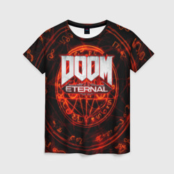 Женская футболка 3D Doom и пентаграмма