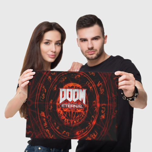 Холст прямоугольный Doom и пентаграмма, цвет 3D печать - фото 5