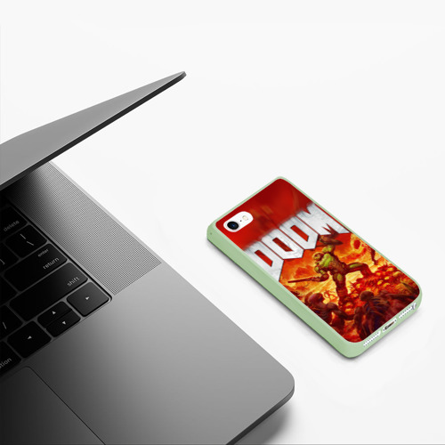 Чехол для iPhone 5/5S матовый Doom, цвет салатовый - фото 5