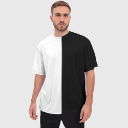Мужская футболка oversize 3D Просто чёрно-белый - фото 2