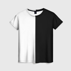 Женская футболка 3D Просто чёрно-белый