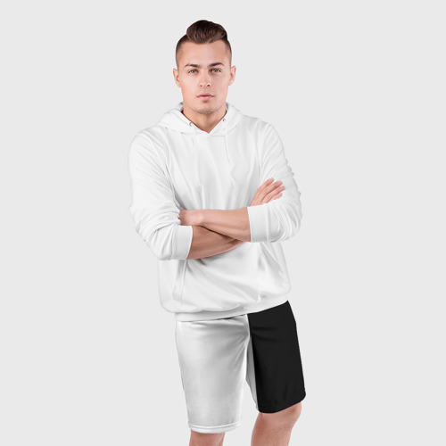 Мужские шорты спортивные Просто чёрно-белый, цвет 3D печать - фото 5