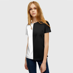Женская футболка 3D Просто чёрно-белый - фото 2