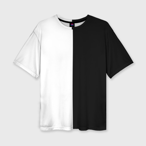 Женская футболка oversize 3D Просто чёрно-белый, цвет 3D печать